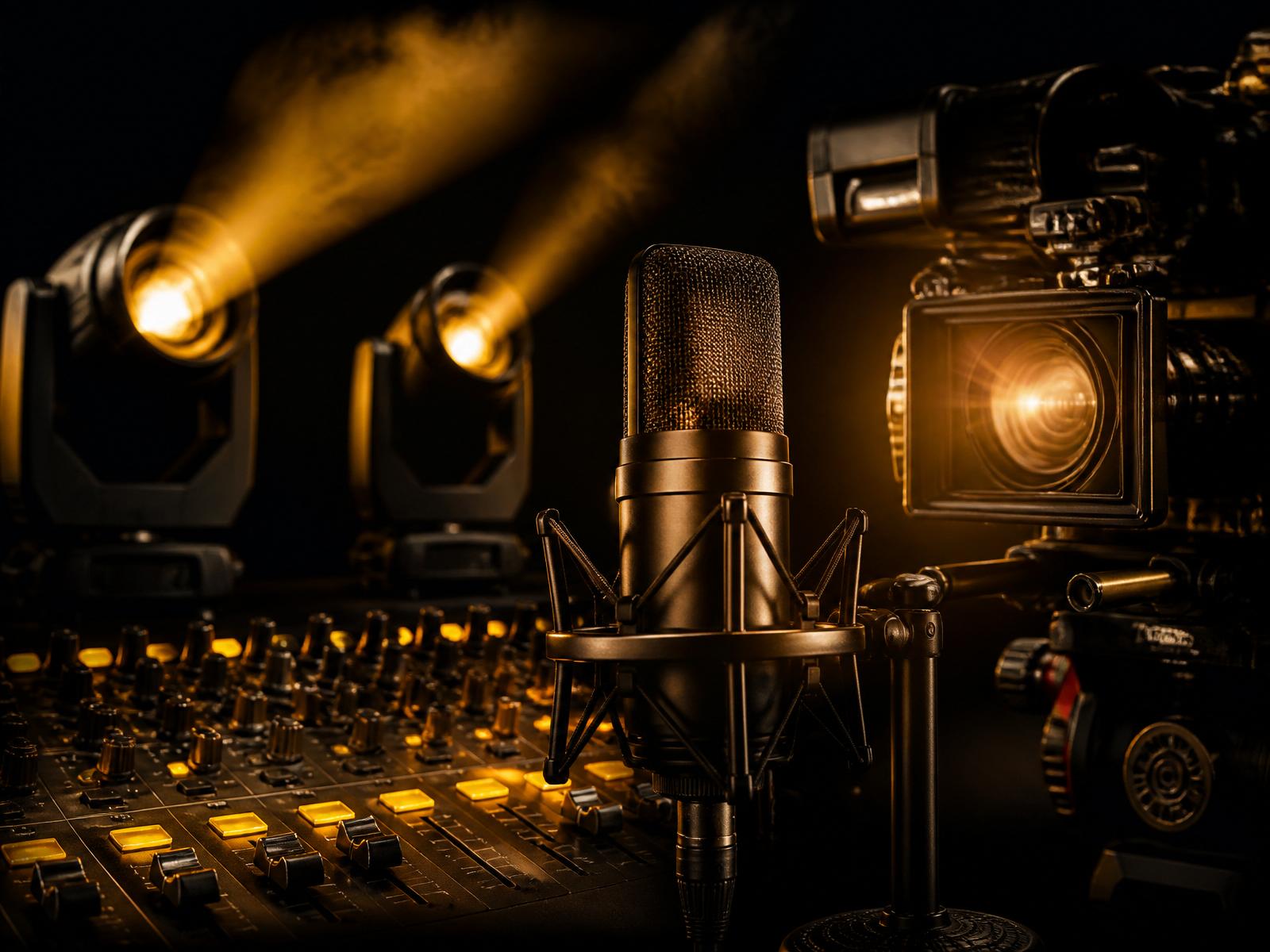 Equipo profesional de sonido, iluminación y vídeo